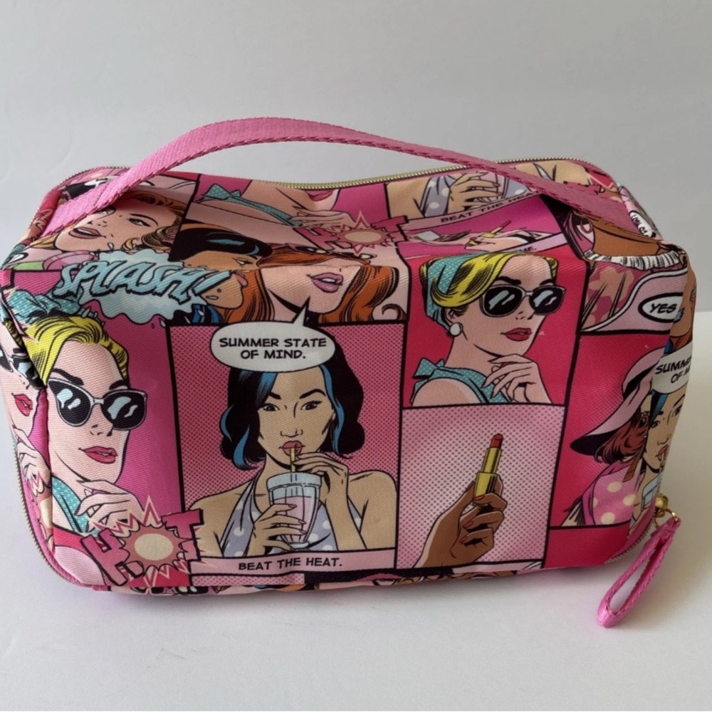 Estee Lauder Pink Comic Print Cosmetic Bag - Picture 3 of 9